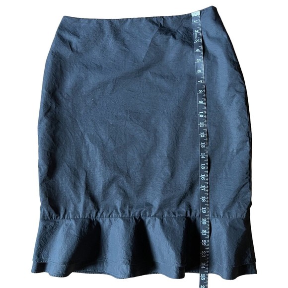 British India Black Skirt Ruffle Bottom Trumpet Style w/ Flounce Women's Size 9 - Picture 10 of 11